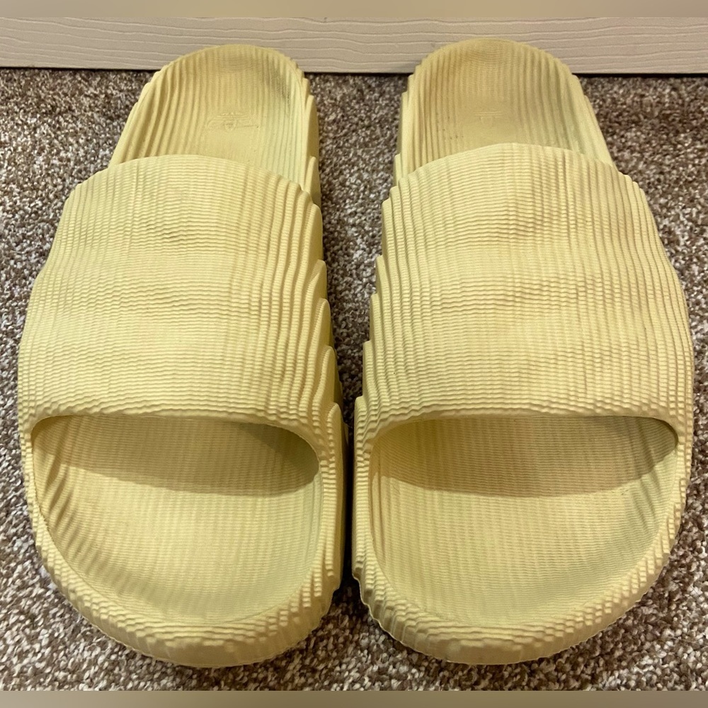 Adidas Adilette 22 Yellow Men's Casual Slip-On Sandal Size 12
